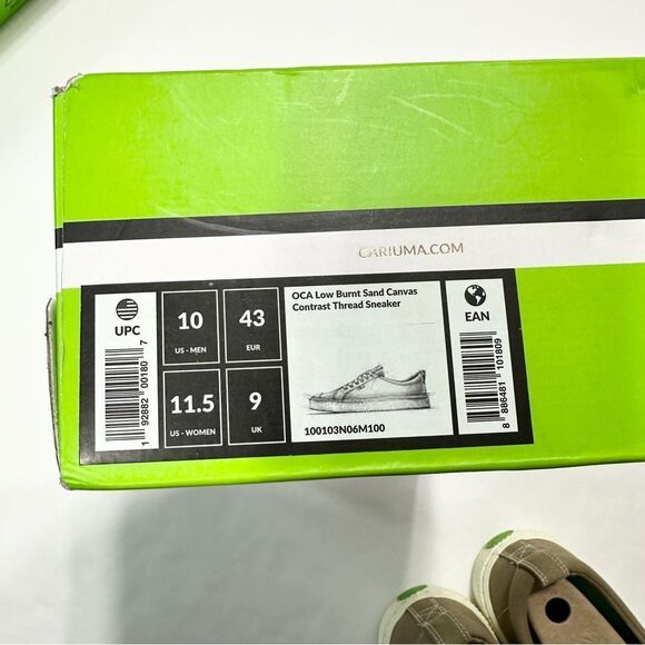 Cariuma OCA Low Burnt Sand Canvas Contrast Thread Sneaker Men’s 10 Women’s 11.5 - Picture 2 of 11